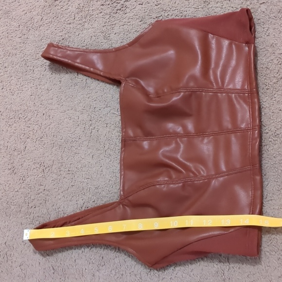 Intimately Free People Faux Leather Crop Top M - Picture 3 of 7